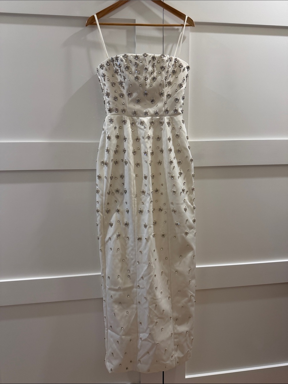 House of CB Ivory Strapless Embellished Column Dress - Picture 11 of 12